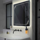 Espejo LED Cuadrado | Control por interruptor de pared | Luz blanca neutra - Reyze Seria Good Vibes Model 1